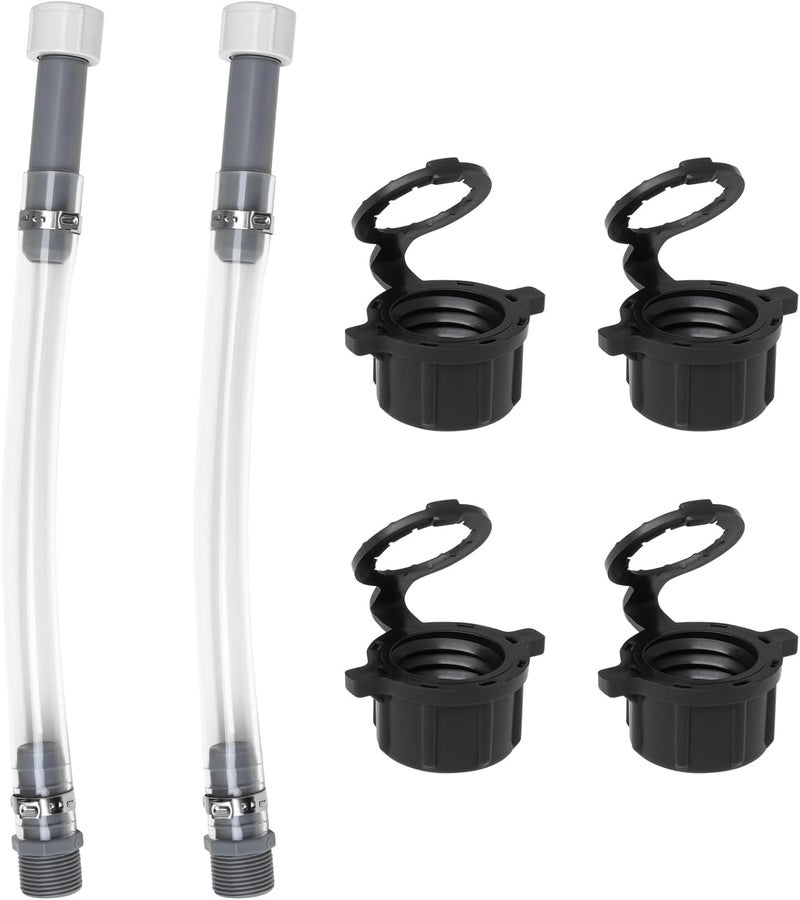 mapleza 2 PCS High - Performance Racing & Household Gas Can Hoses with 4 PCS Fuel Jug Vent Caps Fuel Can Hose Suitable for 3/5/5.5 Gallon VP Fuel Jugs - Image 1